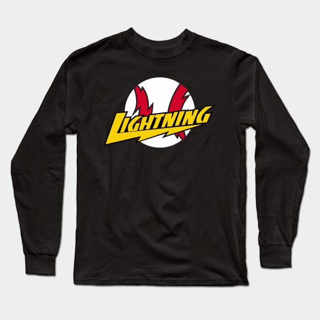 Lightning Baseball Long Sleeve T-Shirt by DavesTees